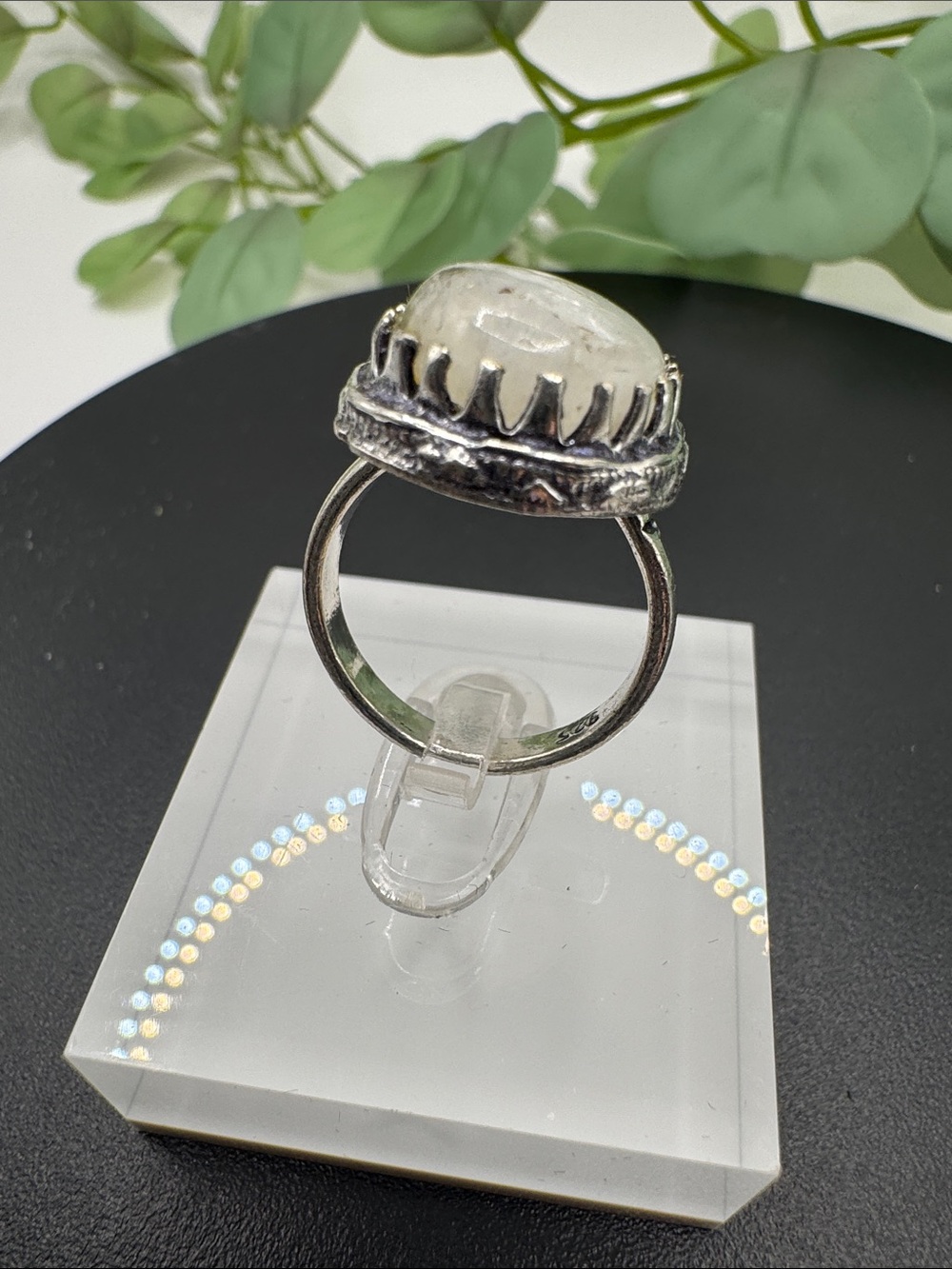 Moonstone Teardrop Statement Ring – Size 6.5 (BR-12-12/4) - Picture 6 of 7